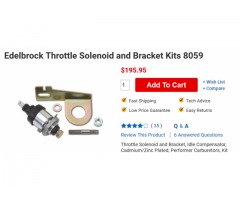 EDELBROCK THROTTLE SOLENOID AND BRACKET KITS 8059